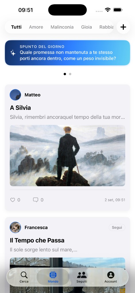 Schermata Mondo di Oceano di versi